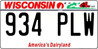 WI license plate 934PLW