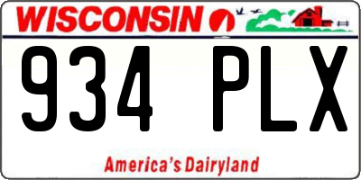 WI license plate 934PLX