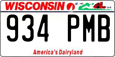 WI license plate 934PMB