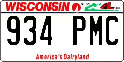 WI license plate 934PMC