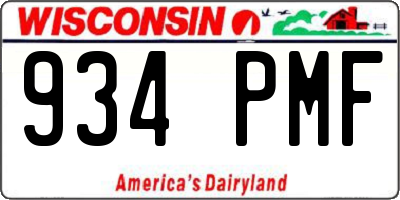 WI license plate 934PMF