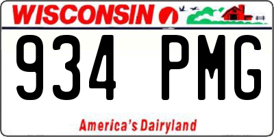 WI license plate 934PMG