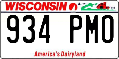 WI license plate 934PMO
