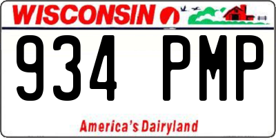 WI license plate 934PMP