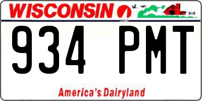 WI license plate 934PMT