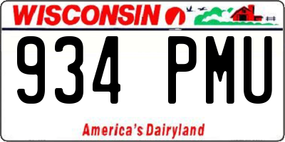 WI license plate 934PMU
