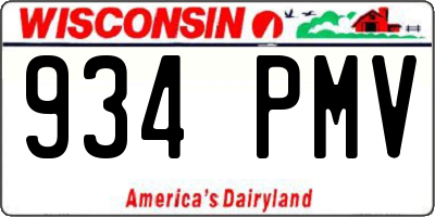 WI license plate 934PMV