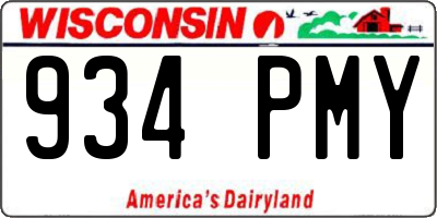 WI license plate 934PMY