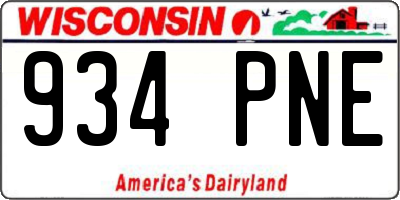 WI license plate 934PNE