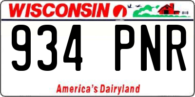 WI license plate 934PNR