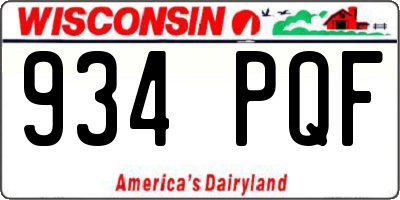 WI license plate 934PQF