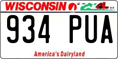 WI license plate 934PUA