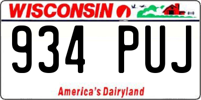 WI license plate 934PUJ