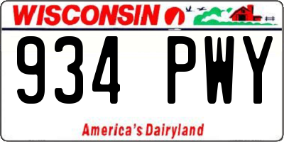 WI license plate 934PWY