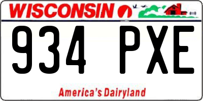 WI license plate 934PXE