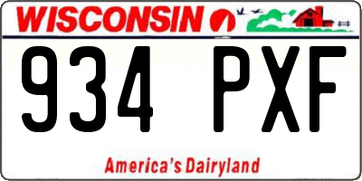 WI license plate 934PXF