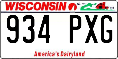 WI license plate 934PXG