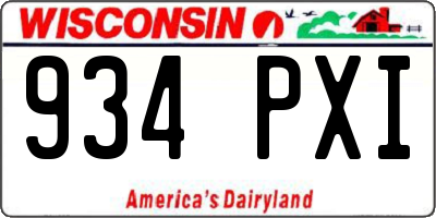 WI license plate 934PXI