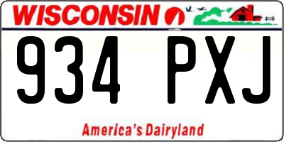 WI license plate 934PXJ