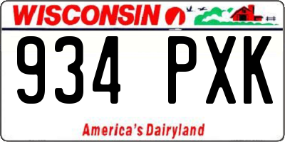 WI license plate 934PXK