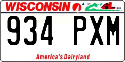 WI license plate 934PXM