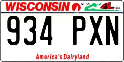 WI license plate 934PXN
