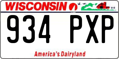 WI license plate 934PXP