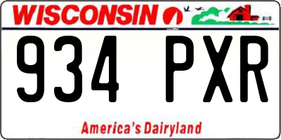 WI license plate 934PXR
