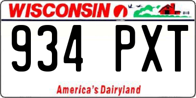 WI license plate 934PXT