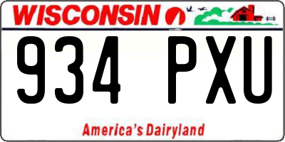 WI license plate 934PXU