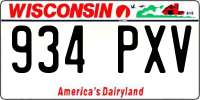 WI license plate 934PXV