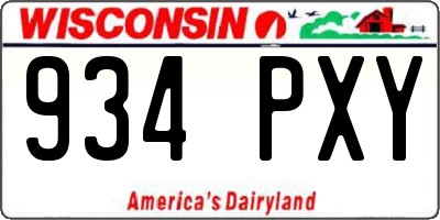 WI license plate 934PXY