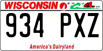 WI license plate 934PXZ