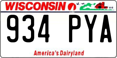 WI license plate 934PYA