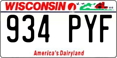 WI license plate 934PYF