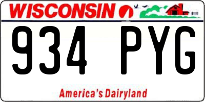 WI license plate 934PYG