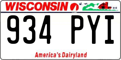 WI license plate 934PYI
