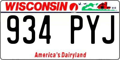 WI license plate 934PYJ