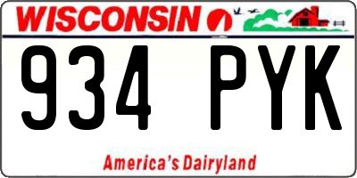 WI license plate 934PYK