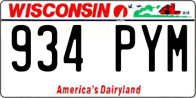 WI license plate 934PYM