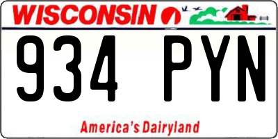 WI license plate 934PYN