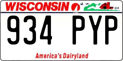 WI license plate 934PYP