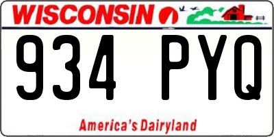 WI license plate 934PYQ