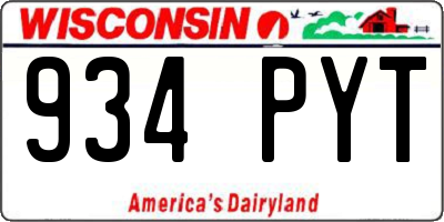 WI license plate 934PYT