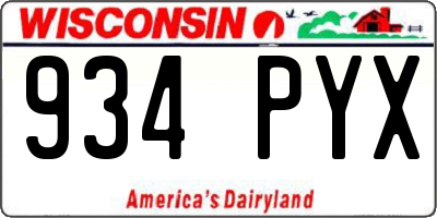 WI license plate 934PYX