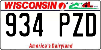 WI license plate 934PZD