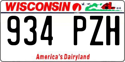 WI license plate 934PZH