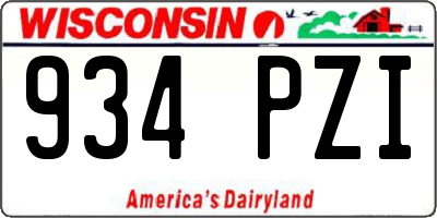 WI license plate 934PZI