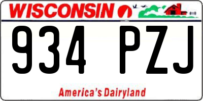 WI license plate 934PZJ