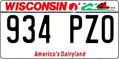 WI license plate 934PZO